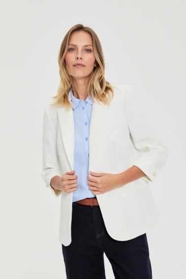 WOMEN'S BLAZER L-MR-4922 OFF WHITE