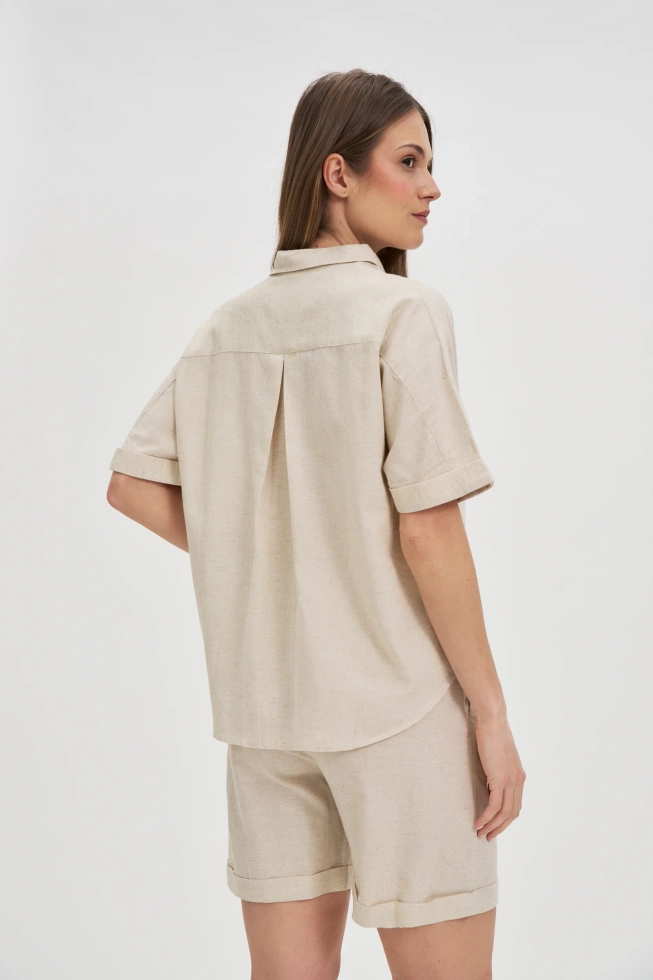 KOSZULA DAMSKA L-KO-4643 L.BEIGE MEL