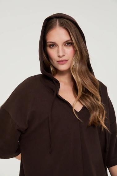 BLUZA DAMSKA L-BL-4918 D.BROWN