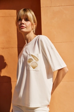 KOSZULKA DAMSKA L-TS-4724 OFF WHITE-pakiet