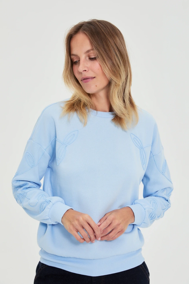 WOMEN'S SWEATSHIRT L-BL-4916 L.BLUE