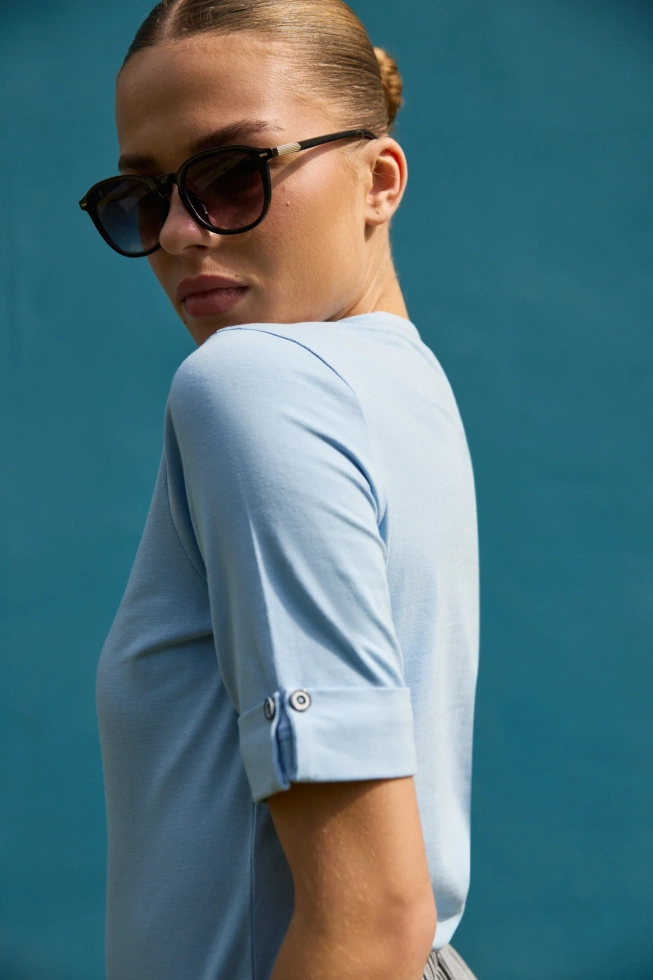 WOMEN'S TSHIRT L-TS-4910 L.BLUE-set