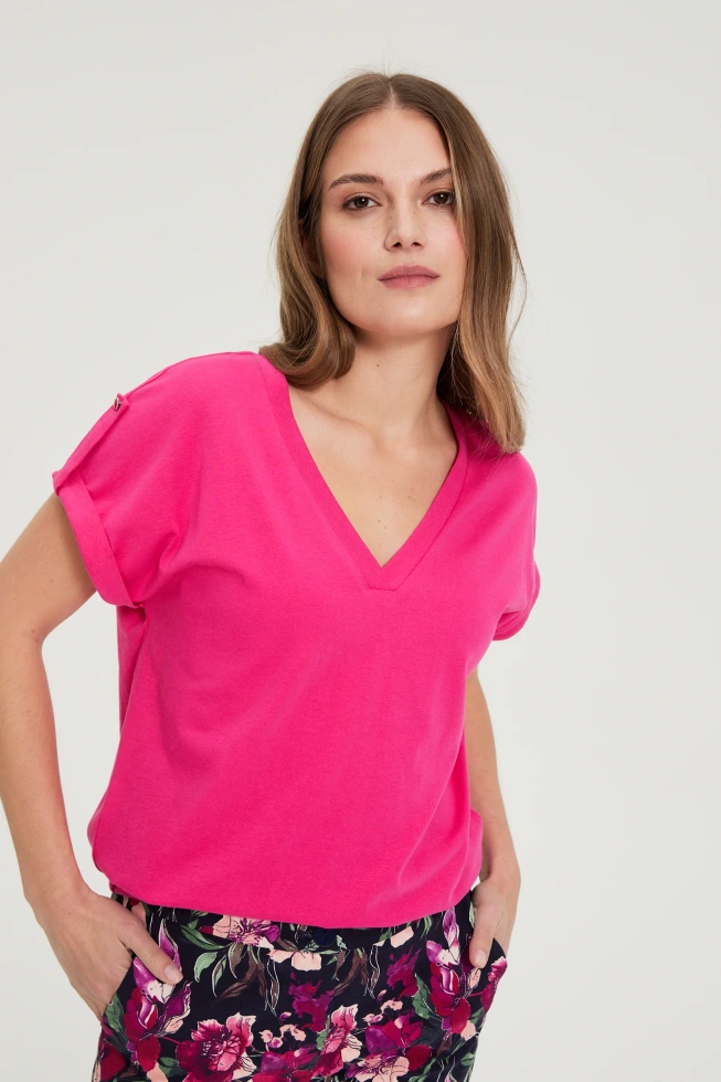 WOMEN'S TSHIRT L-TS-4909 FUCHSIA