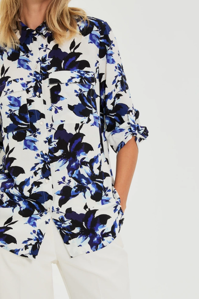 WOMEN'S SHIRT L-KO-4910 NAVY