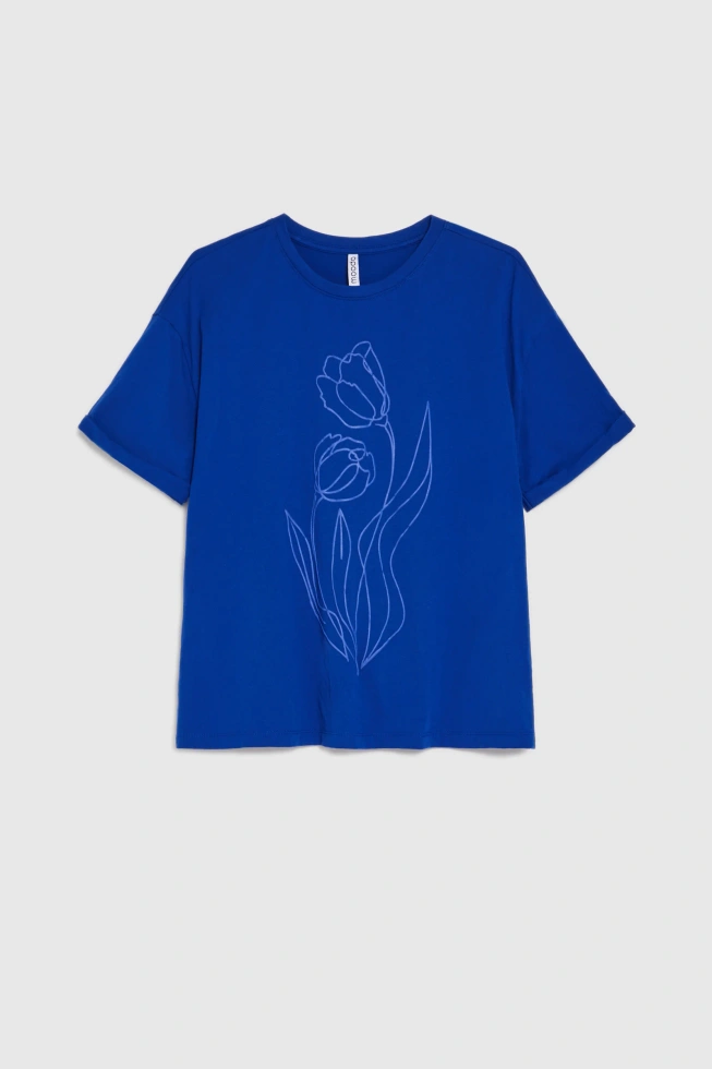 WOMEN'S TSHIRT L-TS-4966 D.BLUE-set