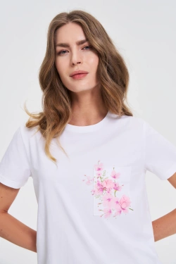 WOMEN'S T-SHIRT L-TS-4733 WHITE