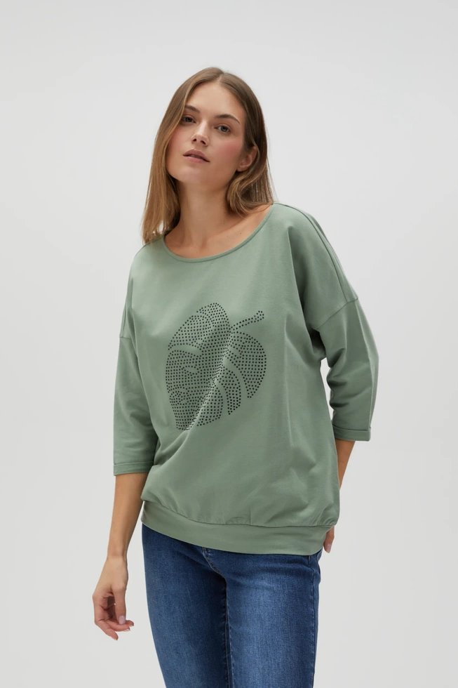 WOMEN'S SWEATSHIRT L-BL-4600 OLIVE