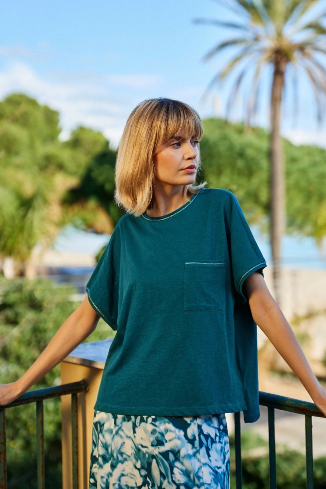WOMEN'S TSHIRT L-TS-4693 D.GREEN