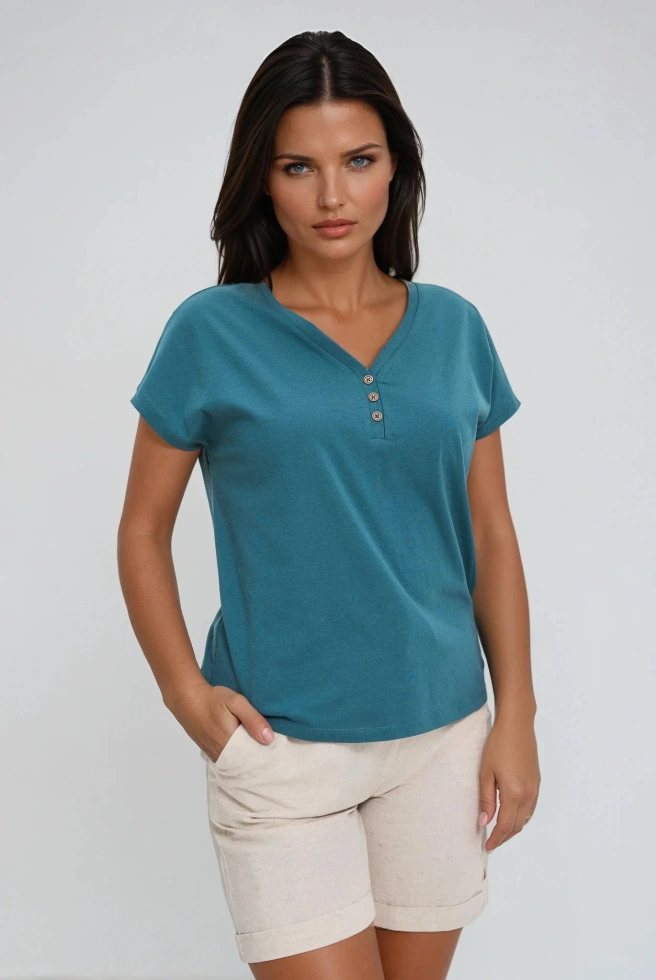 WOMEN'S TSHIRT L-TS-4702 D.GREEN