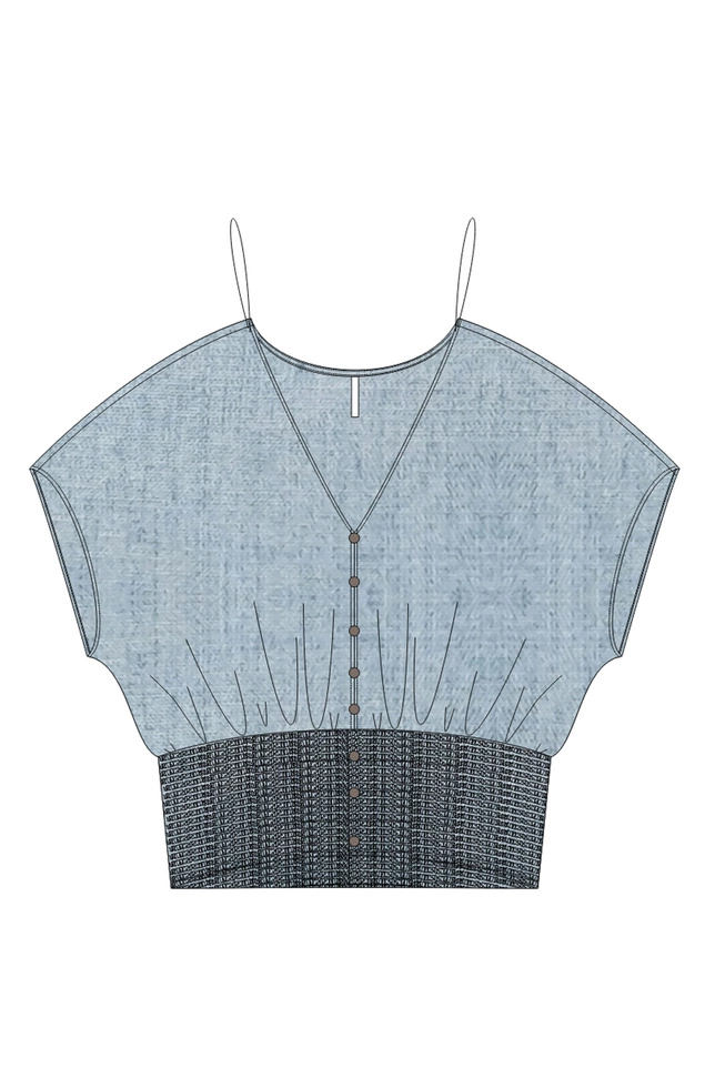 WOMEN'S SHIRT L-KO-4942 L.BLUE