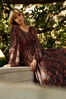 WOMEN'S DRESS L-SU-4612 L.BROWN