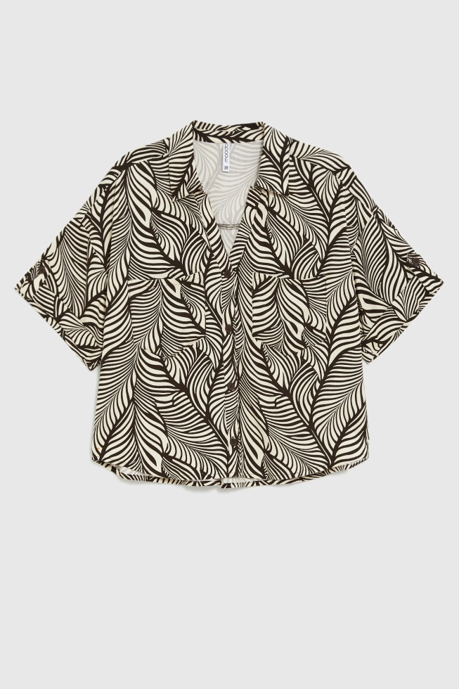 WOMEN'S SHIRT L-KO-4947 D.BROWN