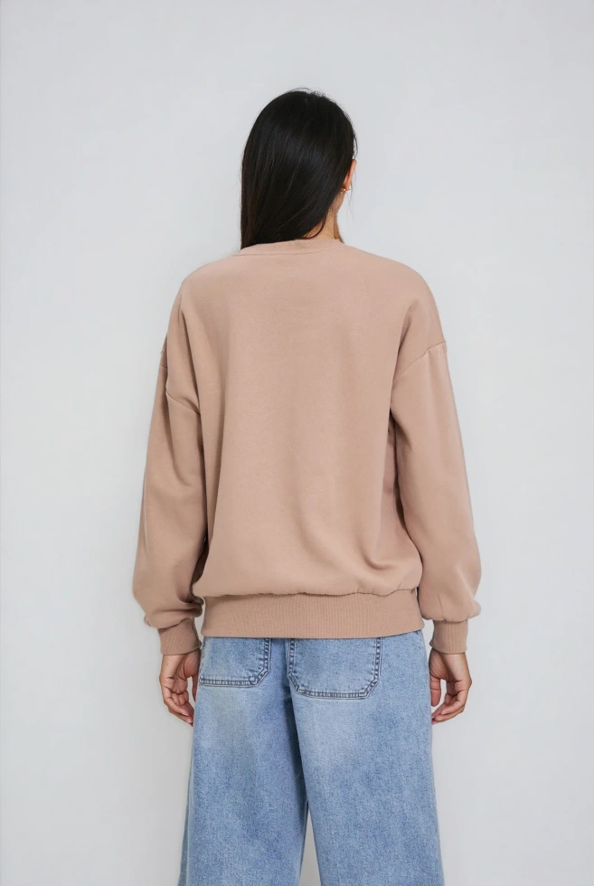 WOMEN'S SWEATSHIRT L-BL-4919 COFFEE