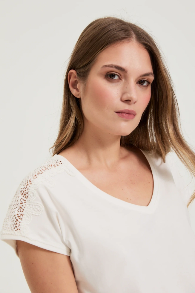 KOSZULKA DAMSKA L-TS-4929 OFF WHITE