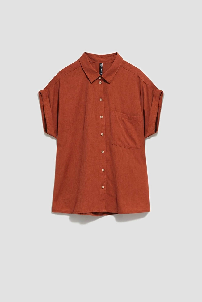 LADIES SHIRT L-KO-4023 BROWN