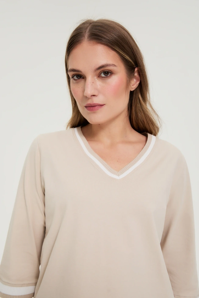 WOMEN'S LONGSLEEVE L-TS-4920 L.BEIGE-set