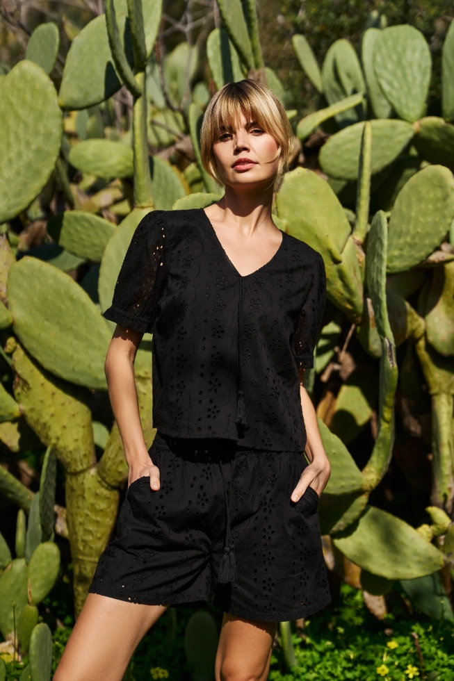 WOMEN'S SHIRT L-KO-4642 BLACK