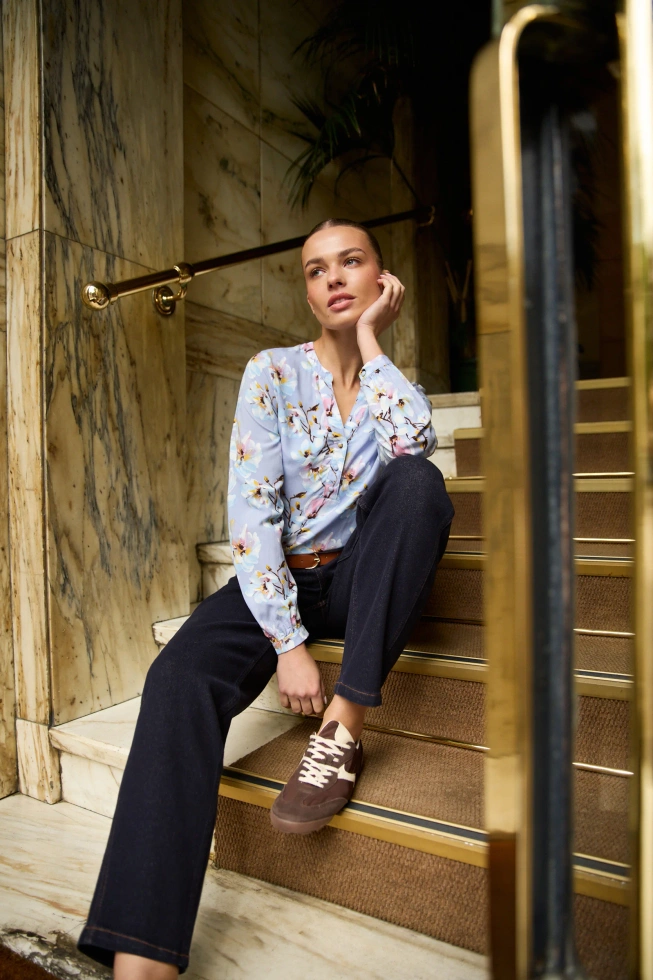 WOMEN'S SHIRT L-KO-4907 BLUE