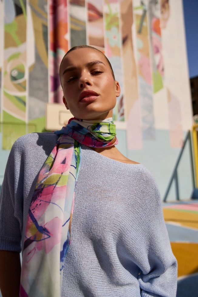 SZALIK DAMSKI L-SZ-4905 BLUE-pakiet