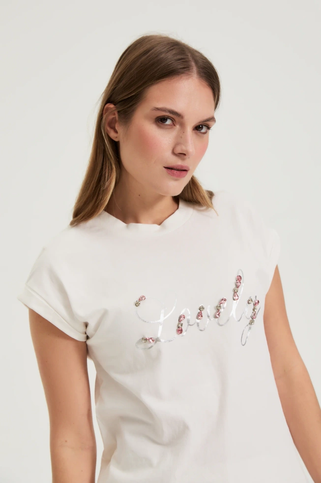 WOMEN'S TSHIRT L-TS-4931 OFF WHITE-set