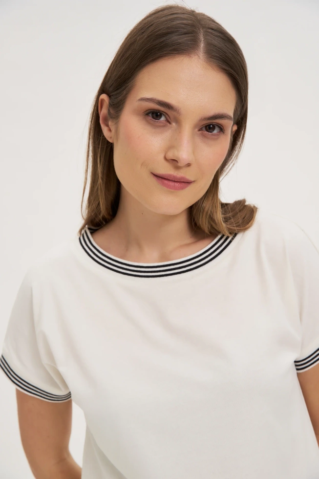 WOMEN'S TSHIRT L-TS-4637 OFF WHITE