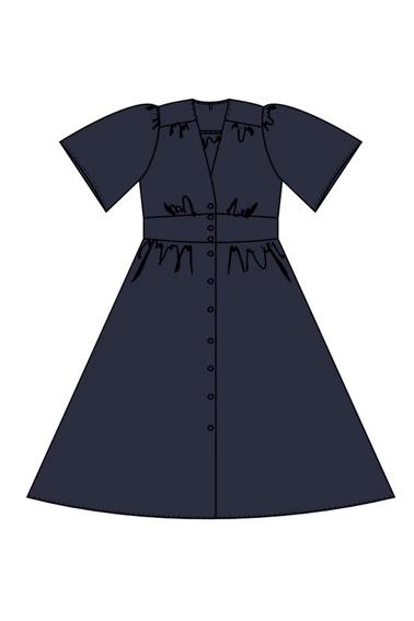 WOMEN'S DRESS L-SU-4639 NAVY