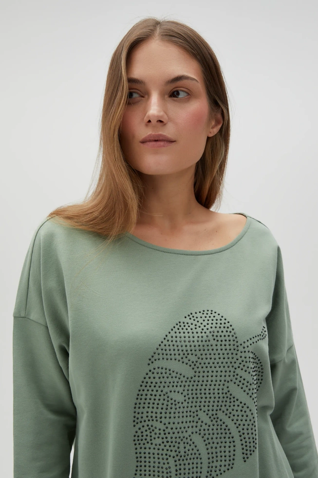 WOMEN'S SWEATSHIRT L-BL-4600 OLIVE