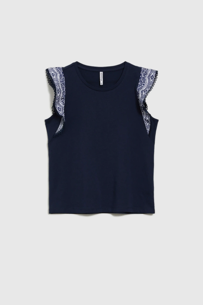 WOMEN'S TOP L-TS-4681 NAVY-set