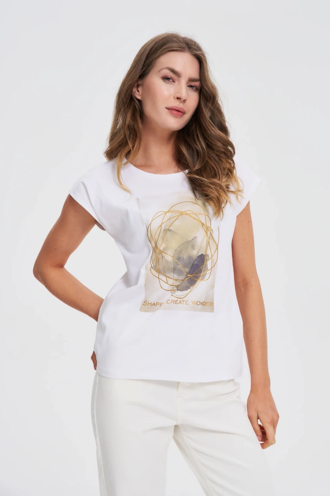 KOSZULKA DAMSKA L-TS-4742 WHITE