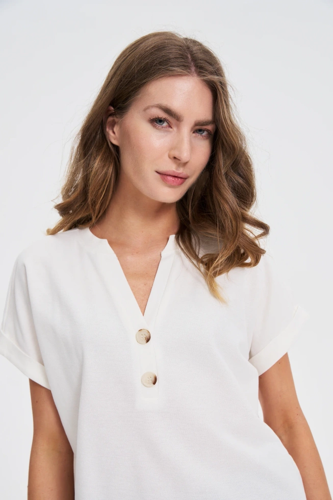 KOSZULKA DAMSKA L-TS-4700 OFF WHITE
