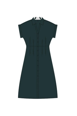 WOMEN'S DRESS L-SU-4936 D.GREEN