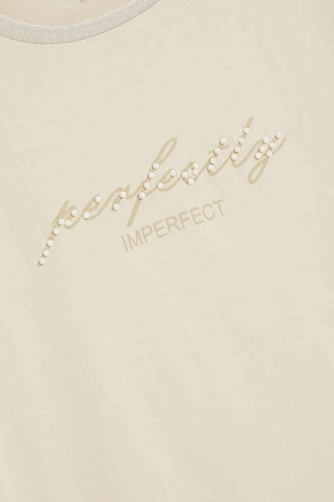 WOMEN'S TSHIRT L-TS-4918 L.BEIGE