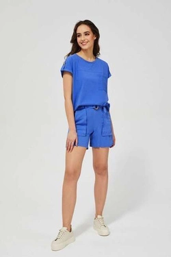 Szorty z wiskozy L-SH-3412 ATLANTIC BLUE