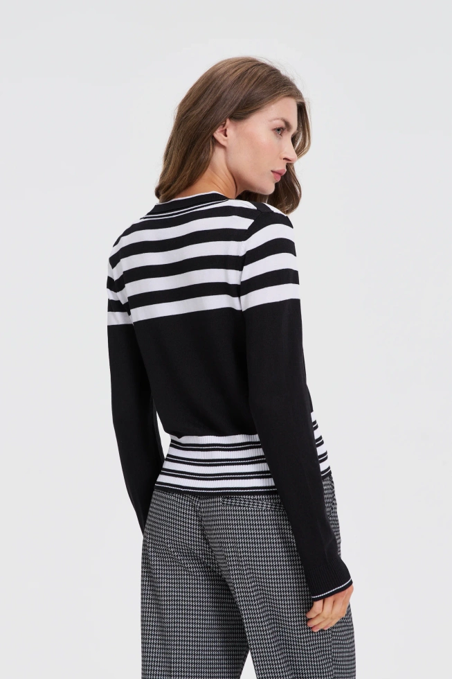WOMEN'S SWEATER Z-SW-4842 WHITE_BLACK