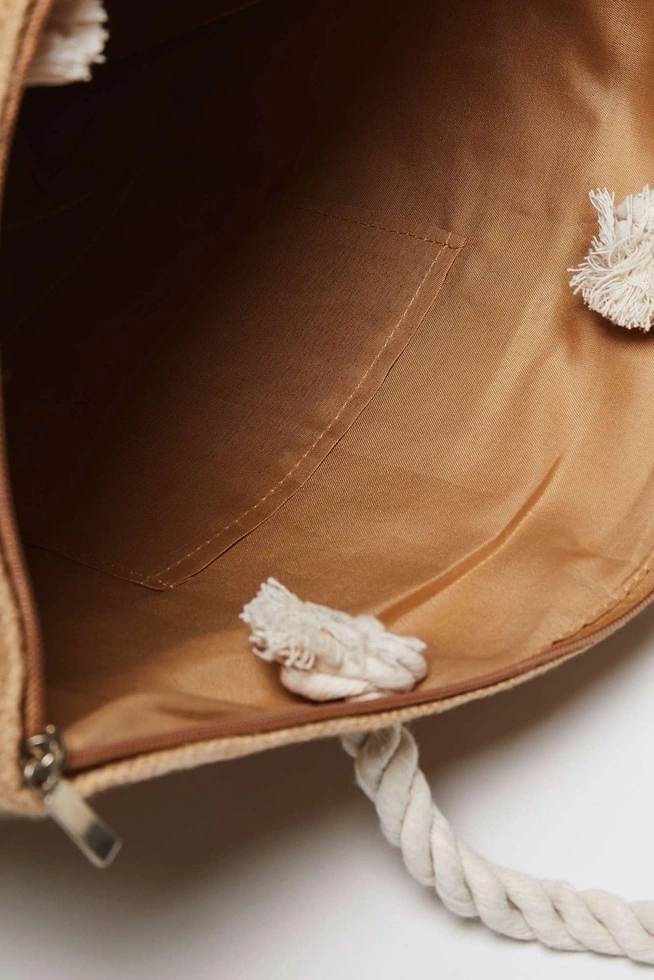Pleciona torba na ramię L-TO-3725 BEIGE
