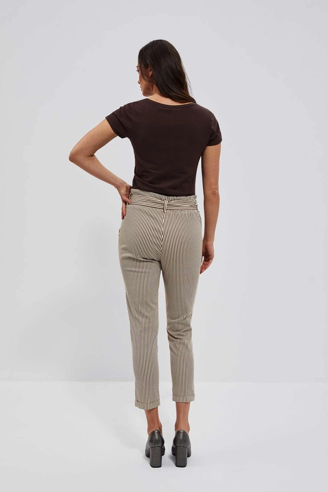 SPODNIE DAMSKIE L-SP-4015 BROWN_OFF WHITE
