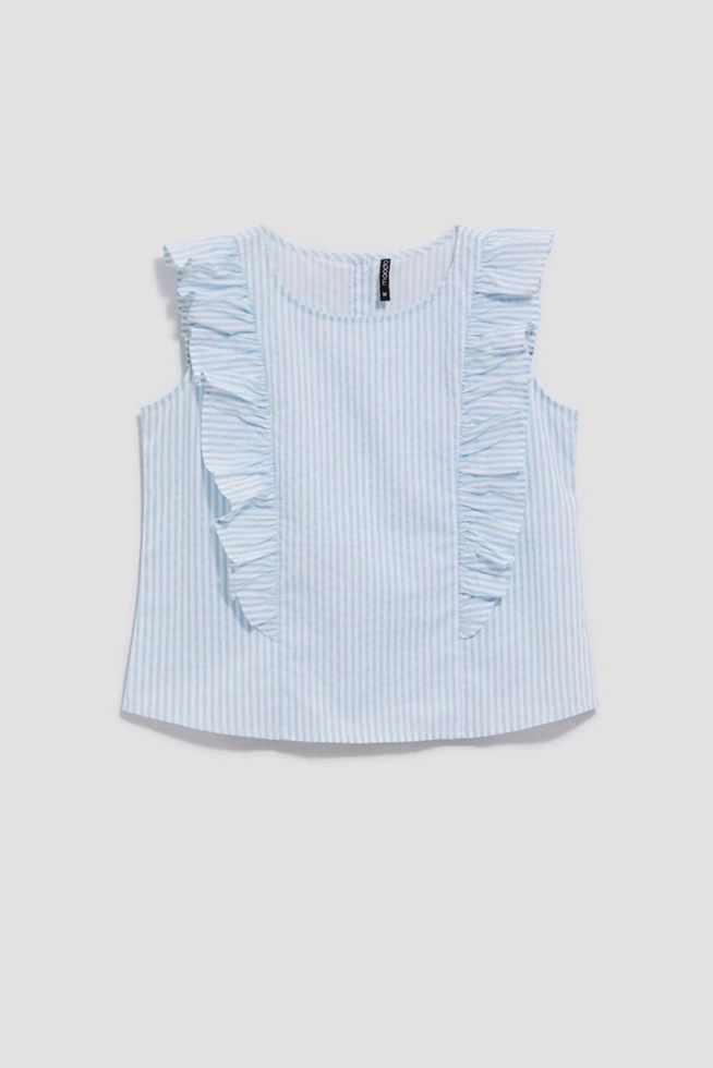 LADIES SHIRT L-KO-4057 WHITE_L.BLUE