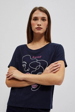 LADIES TSHIRT L-TS-4047 NAVY
