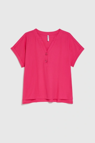 KOSZULKA DAMSKA L-TS-4982 FUCHSIA-pakiet