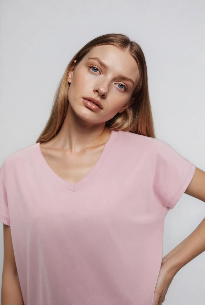 KOSZULKA DAMSKA L-TS-4951 DUSTY PINK