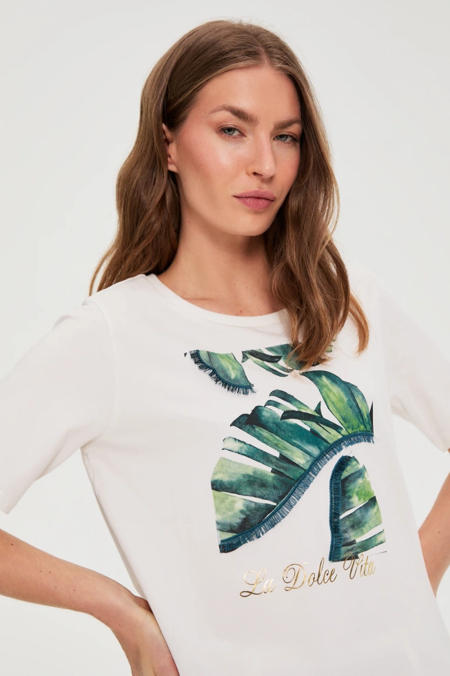 KOSZULKA DAMSKA L-TS-4945 OFF WHITE