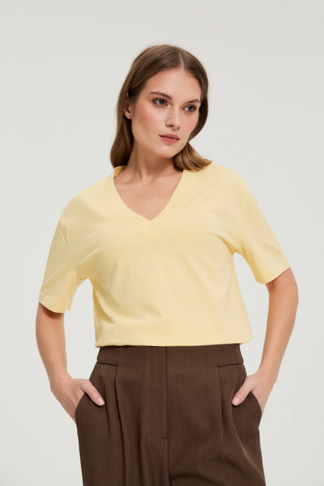 WOMEN'S TSHIRT L-TS-4950 L.YELLOW