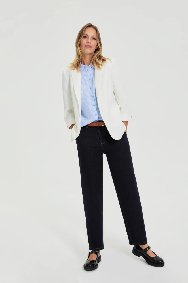WOMEN'S BLAZER L-MR-4922 OFF WHITE