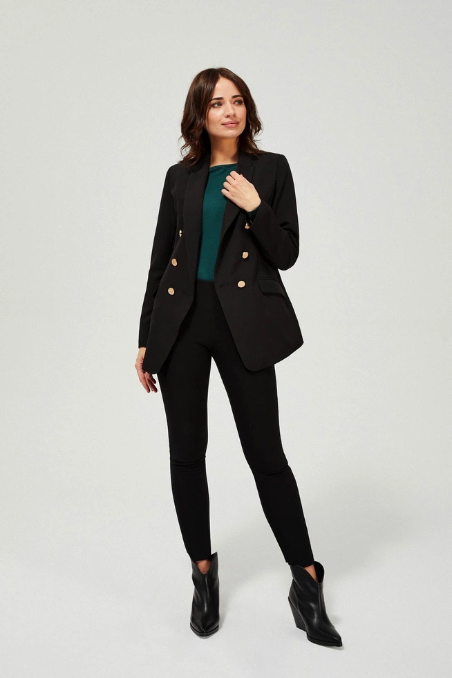 Double-breasted black blazer