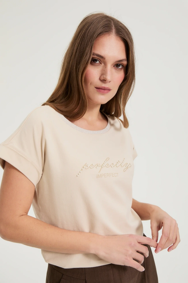 KOSZULKA DAMSKA L-TS-4918 L.BEIGE