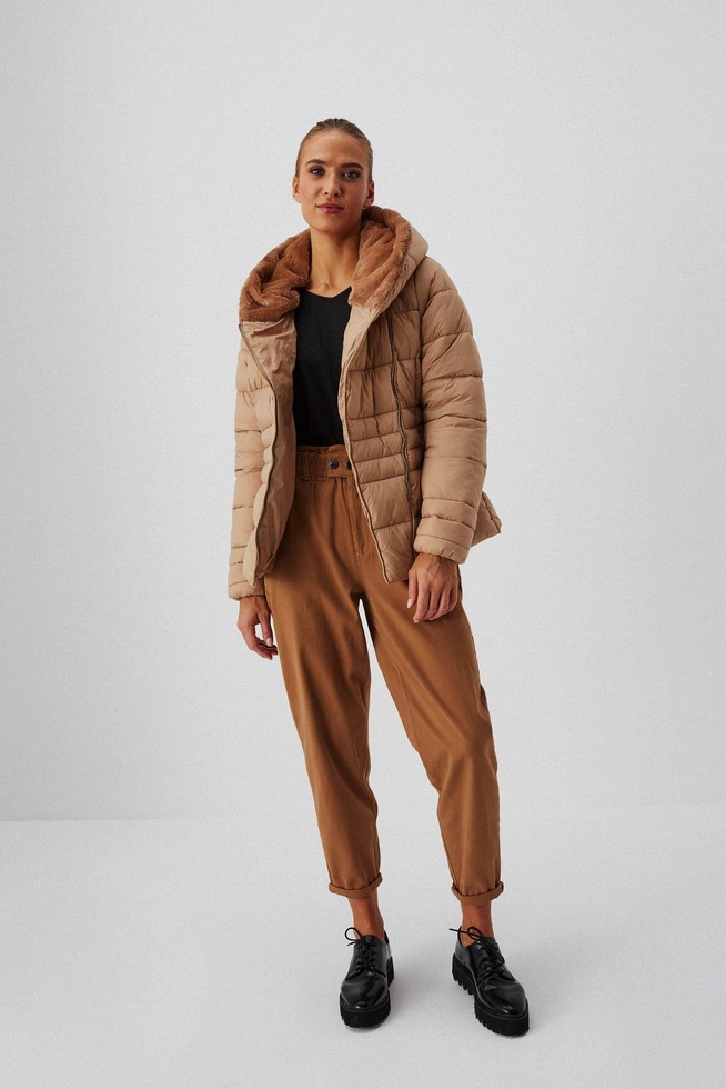 Pikowana kurtka z misiem Z-KU-3610 BEIGE