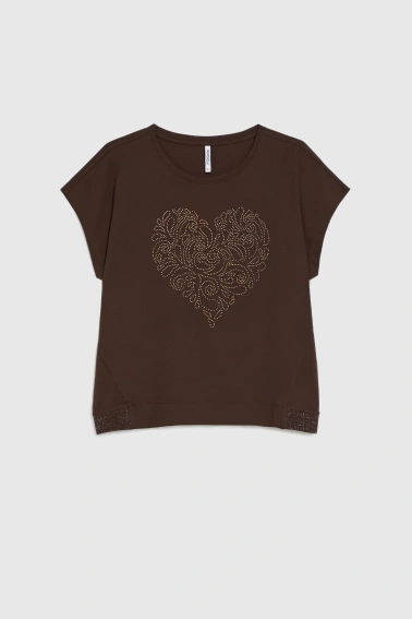 WOMEN'S TSHIRT L-TS-4935 D.BROWN-set