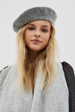 Plain scarf with fringes-set