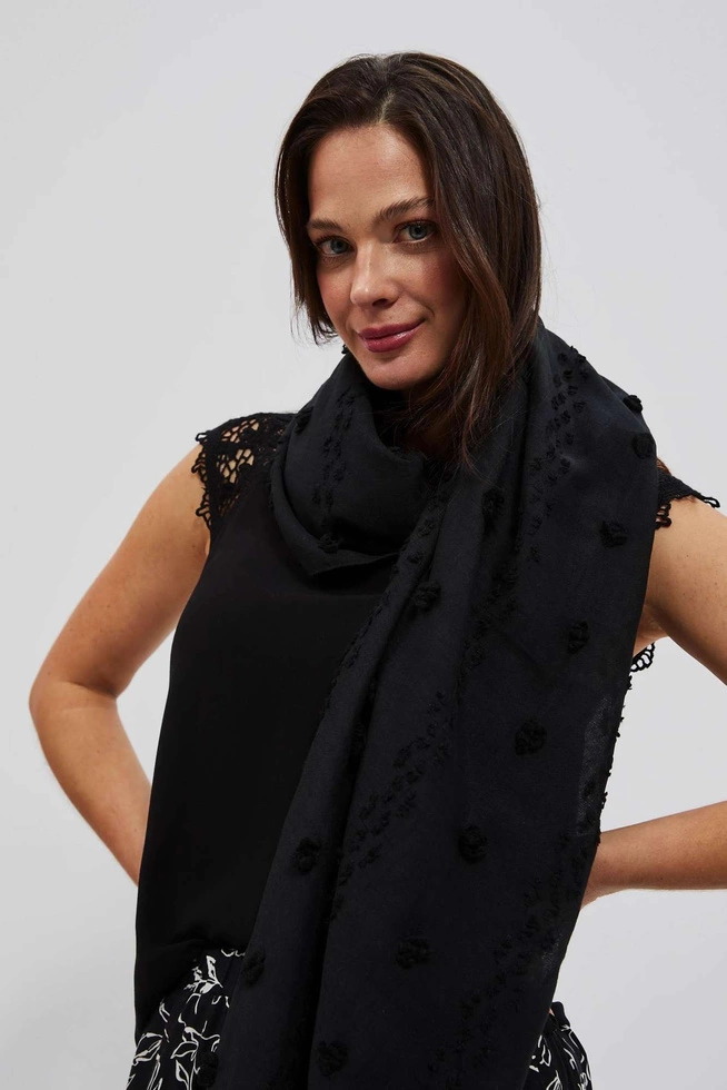 LADIES SCARF L-SZ-4007 BLACK