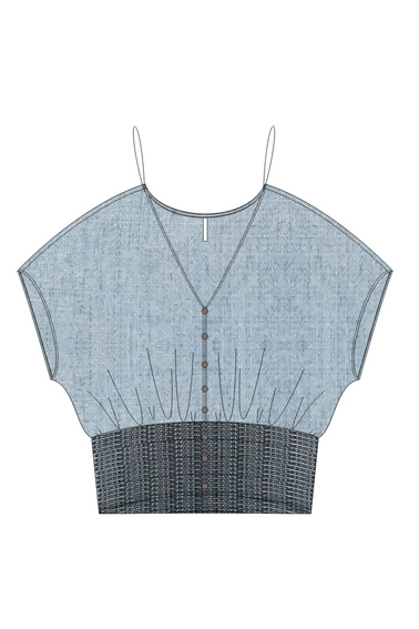 WOMEN'S SHIRT L-KO-4942 L.BLUE